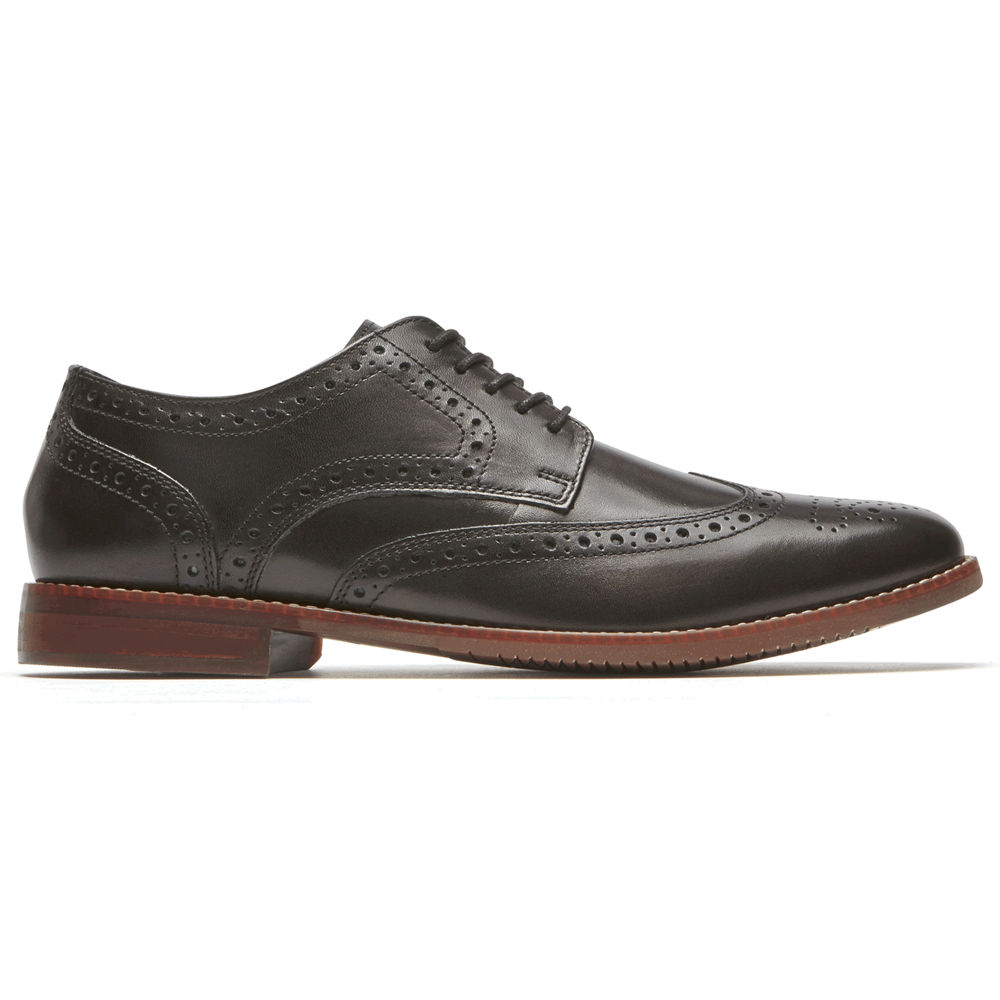 Zapatos Con Cordones Rockport Hombre Mexico - Style Purpose Wingtip Negros - QETMJ7328